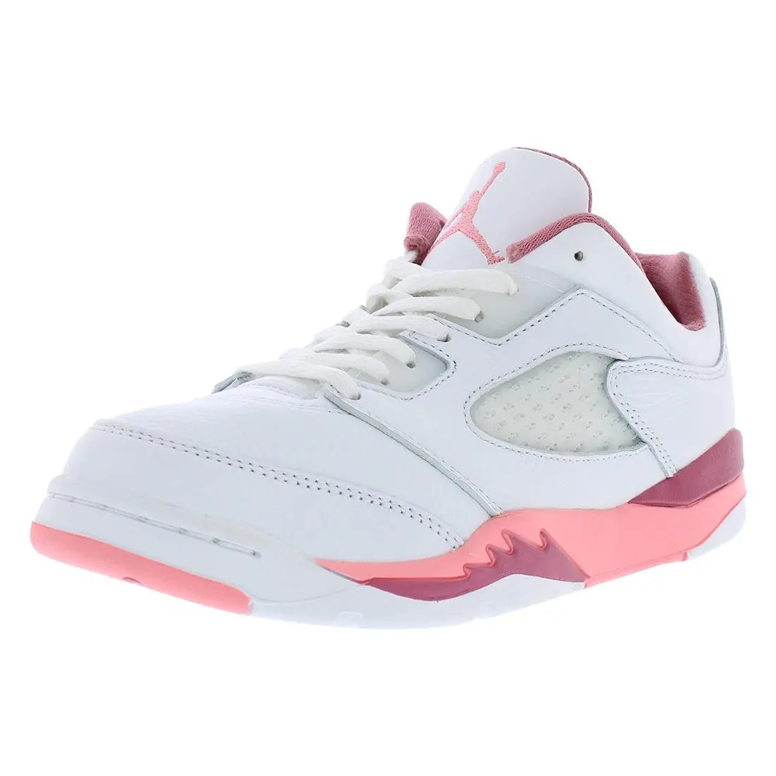 Nike Jordan 5 Retro Low PS Girls Shoes Size 1 Color: White/coral Chalk/desert