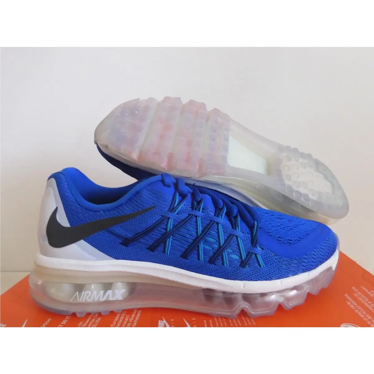 Nike Air Max 2015 GS Game Royal Blue-white Sz 5Y Rare 705457-401