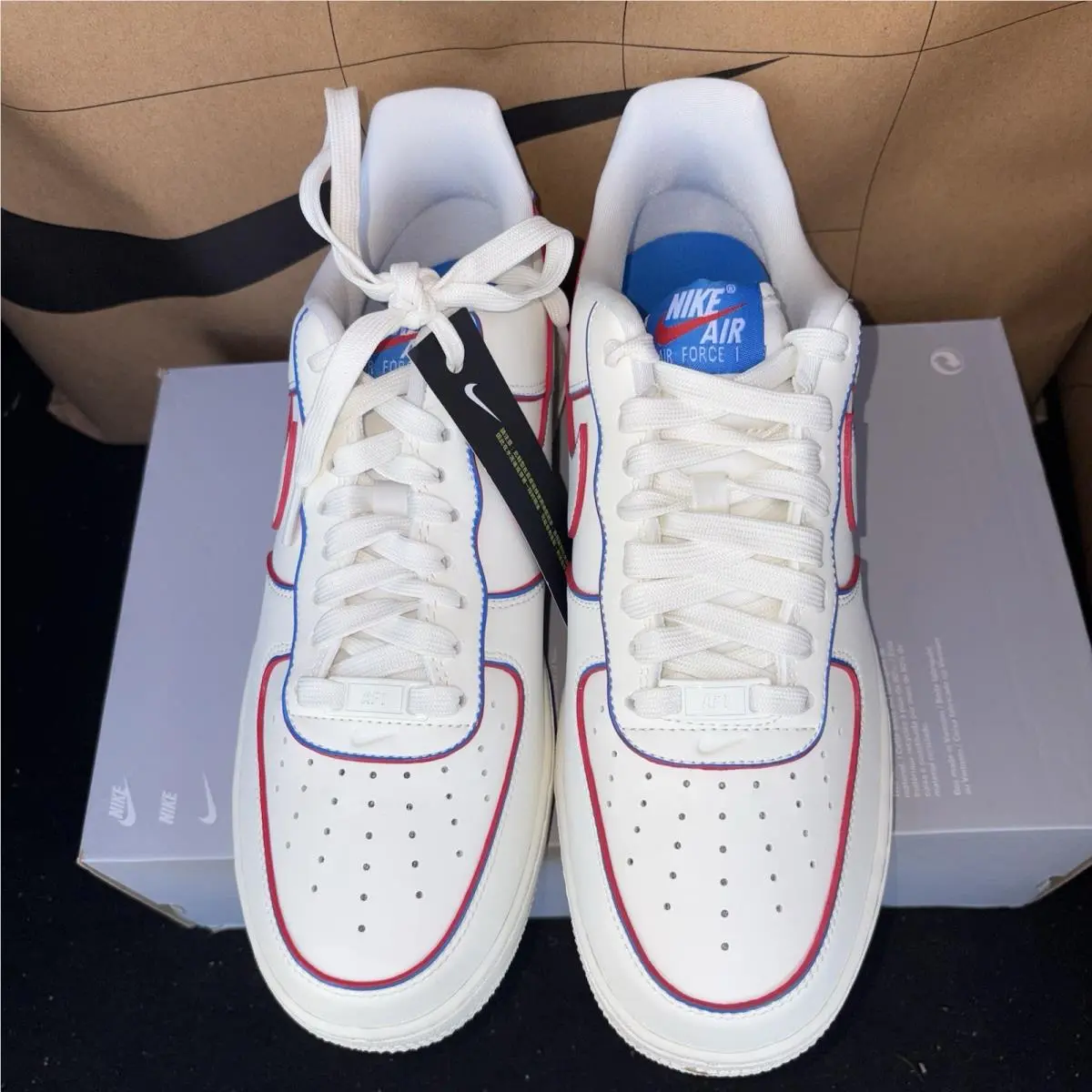 Nike shoes - Nike Air Force - Air Force - cream red 1