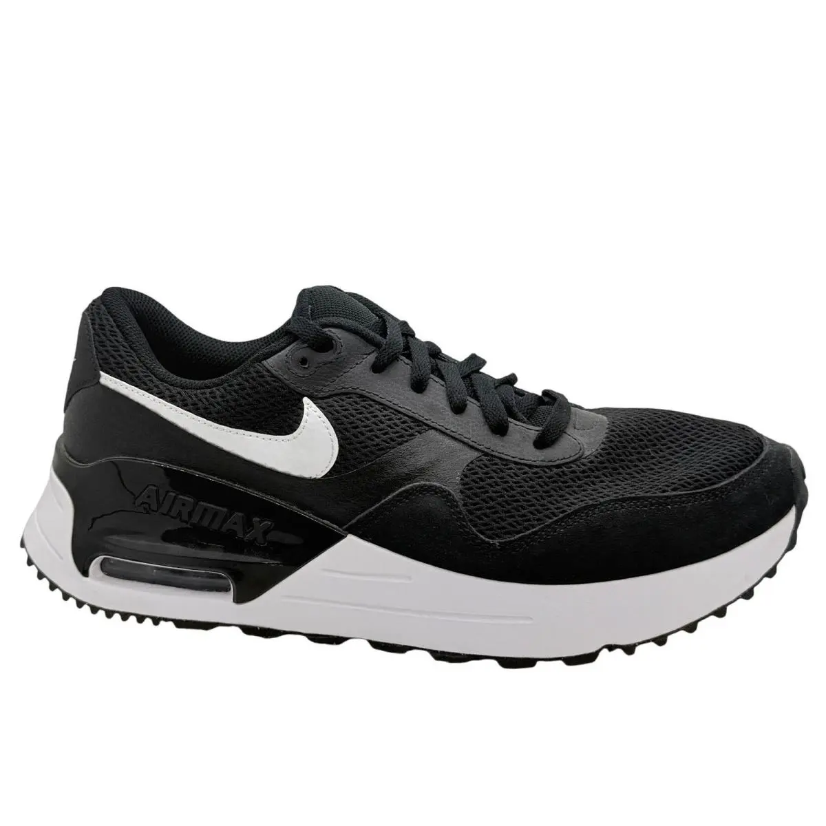 Nike Air Max Systm Mens Black White Low Top Sneakers 12 Running Streetwear