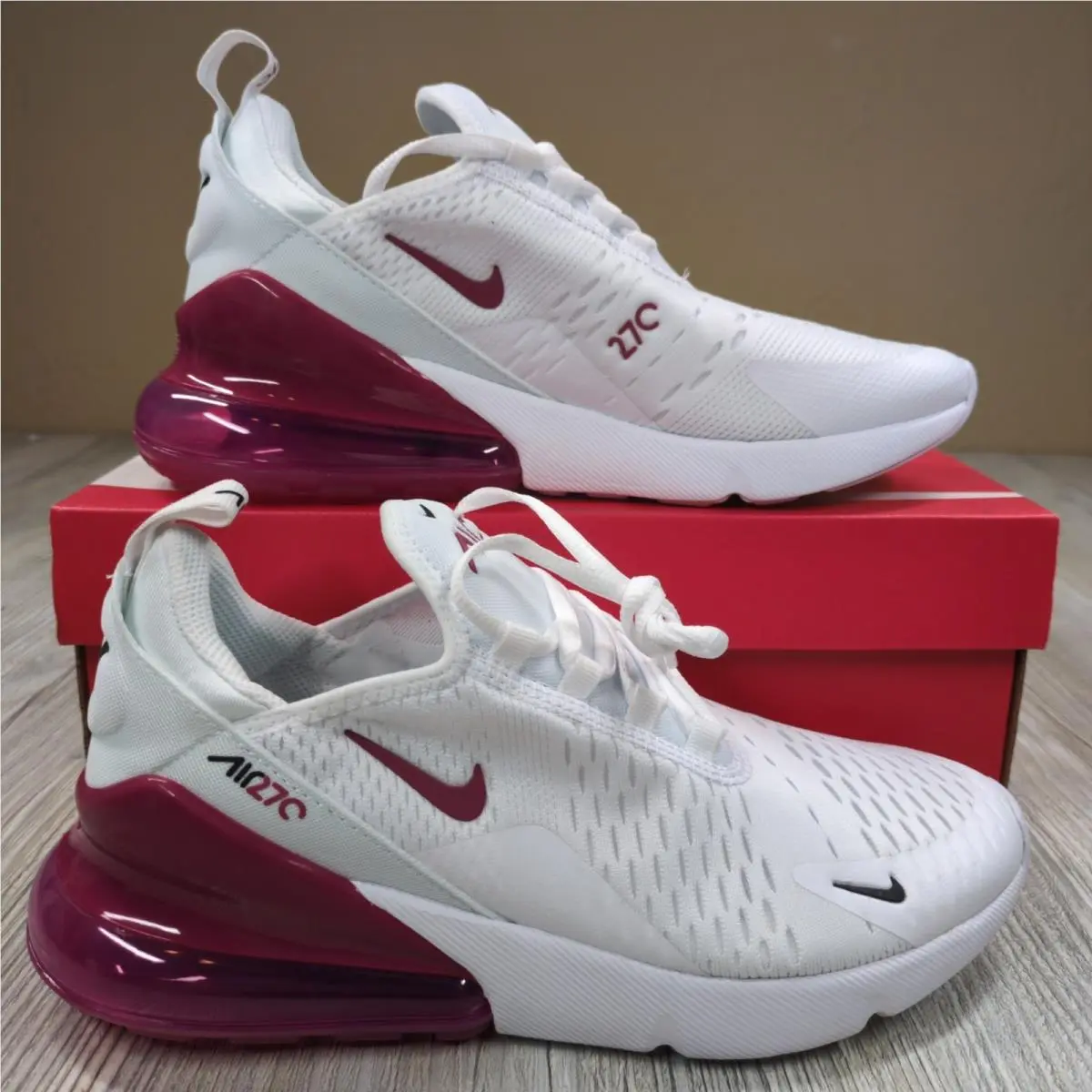 Nike Air Max 270 GS White/sweet Beet Size 6Y/Womens Size 7.5 943345-124