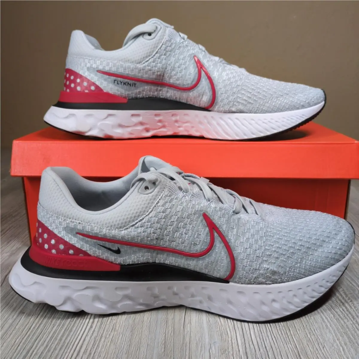 Nike React Infinity Run Flyknit 3 TB White/red Mens Size 15 DQ7830-017