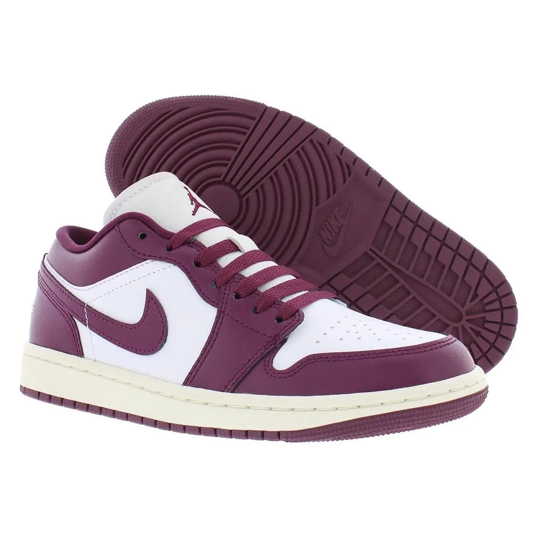 Nike Air Jordan 1 Low Womens Shoes Size 6 Color: White/bordeaux/sail