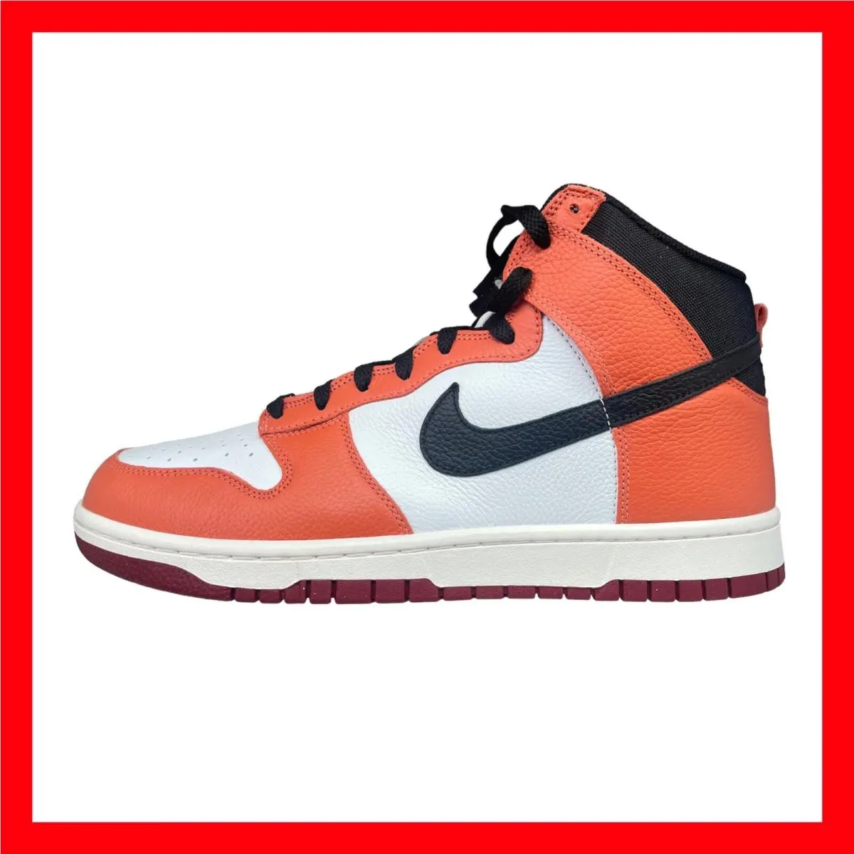 Nike Dunks High Custom ID By You Premium Orange White Shoes Men`s Size 11