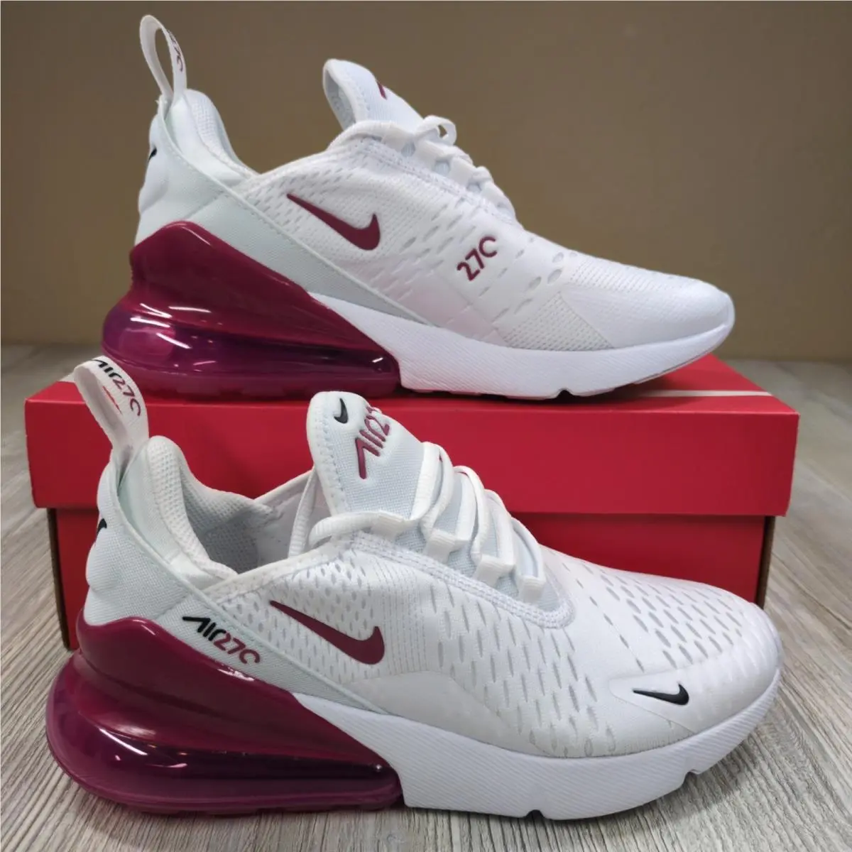 Nike Air Max 270 GS White/sweet Beet Size 5Y/Womens Size 6.5 943345-124