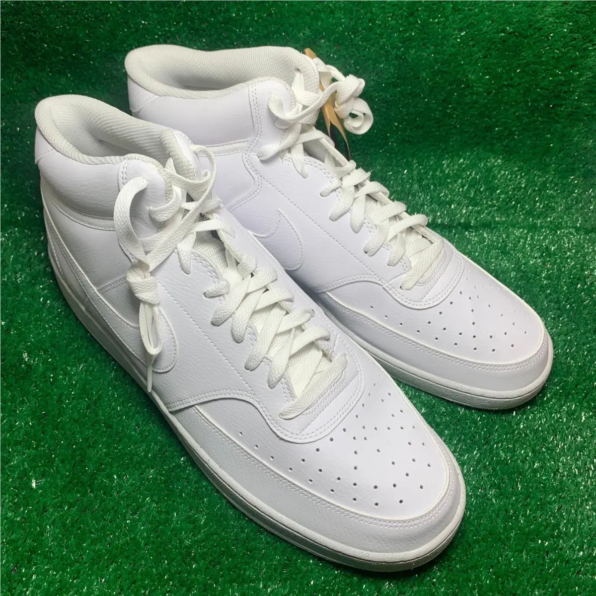 Nike Men Court Vision Mid NN Shoes DN3577-100 White/white Leather Size 15
