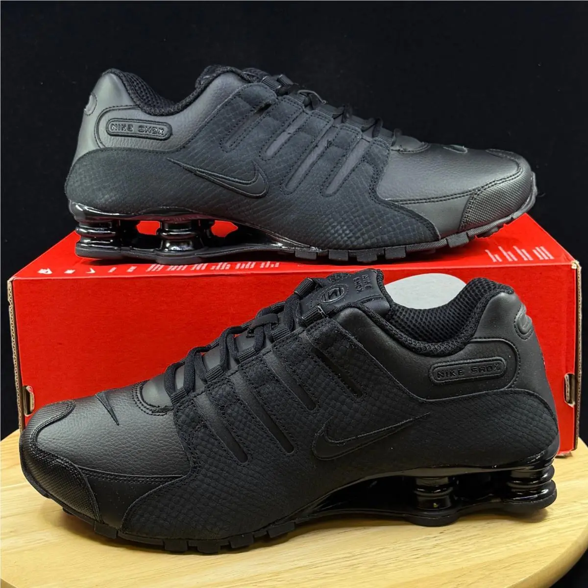 Nike Shox NZ Shoes Triple Black 378341-001 Men`s Size 8.5 Sneakers