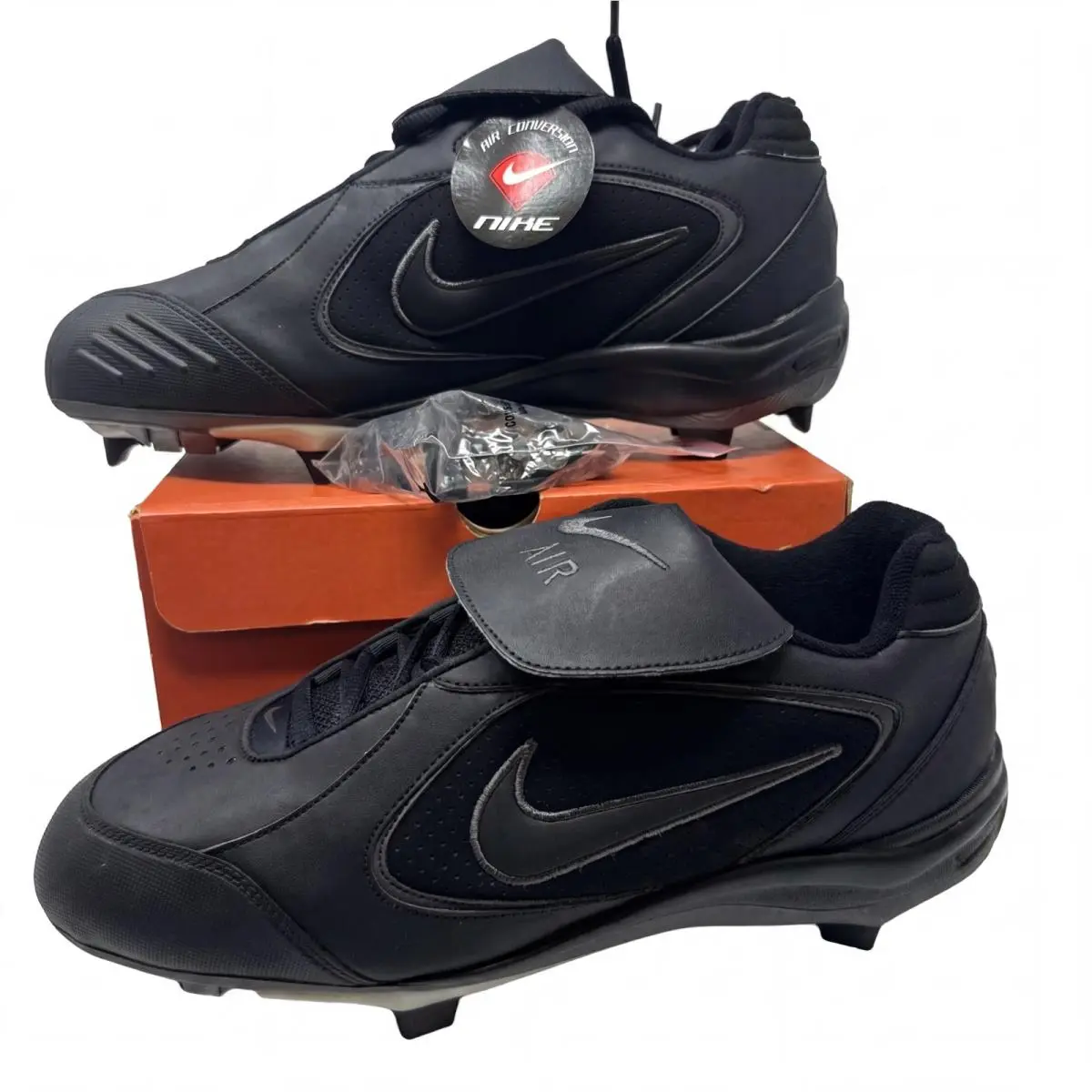 Nike Air Conversion Baseball Cleats Black Stealth Edition Mens 11