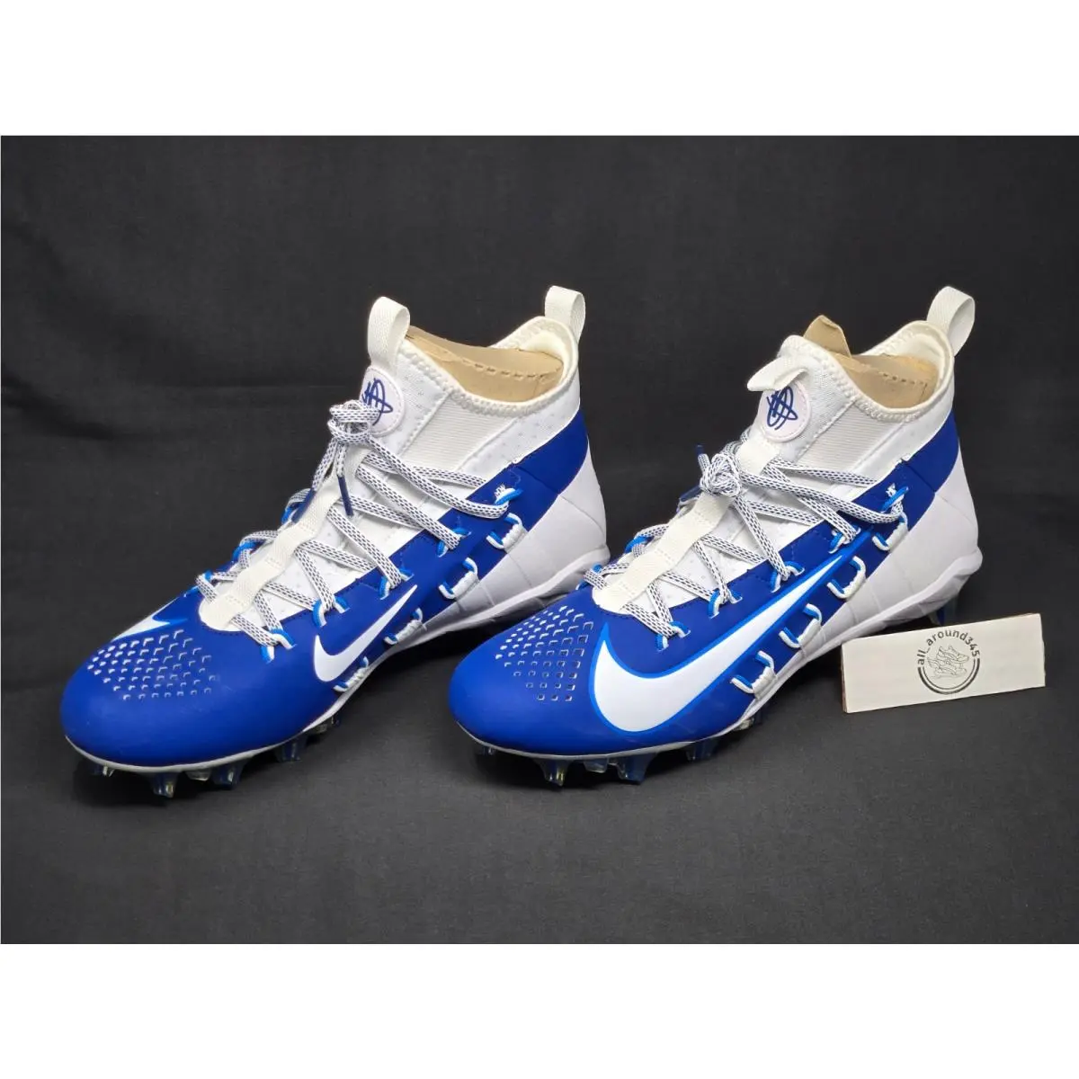 Nike Alpha Huarache 6 Elite Lax Mens Size 9.5 Duke Blue Cleats 880409-104 Nby