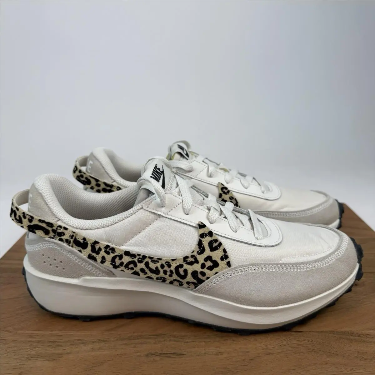 Womens Nike Waffle Debut Phantom Sesame Leopard Sneakers Size 11 M