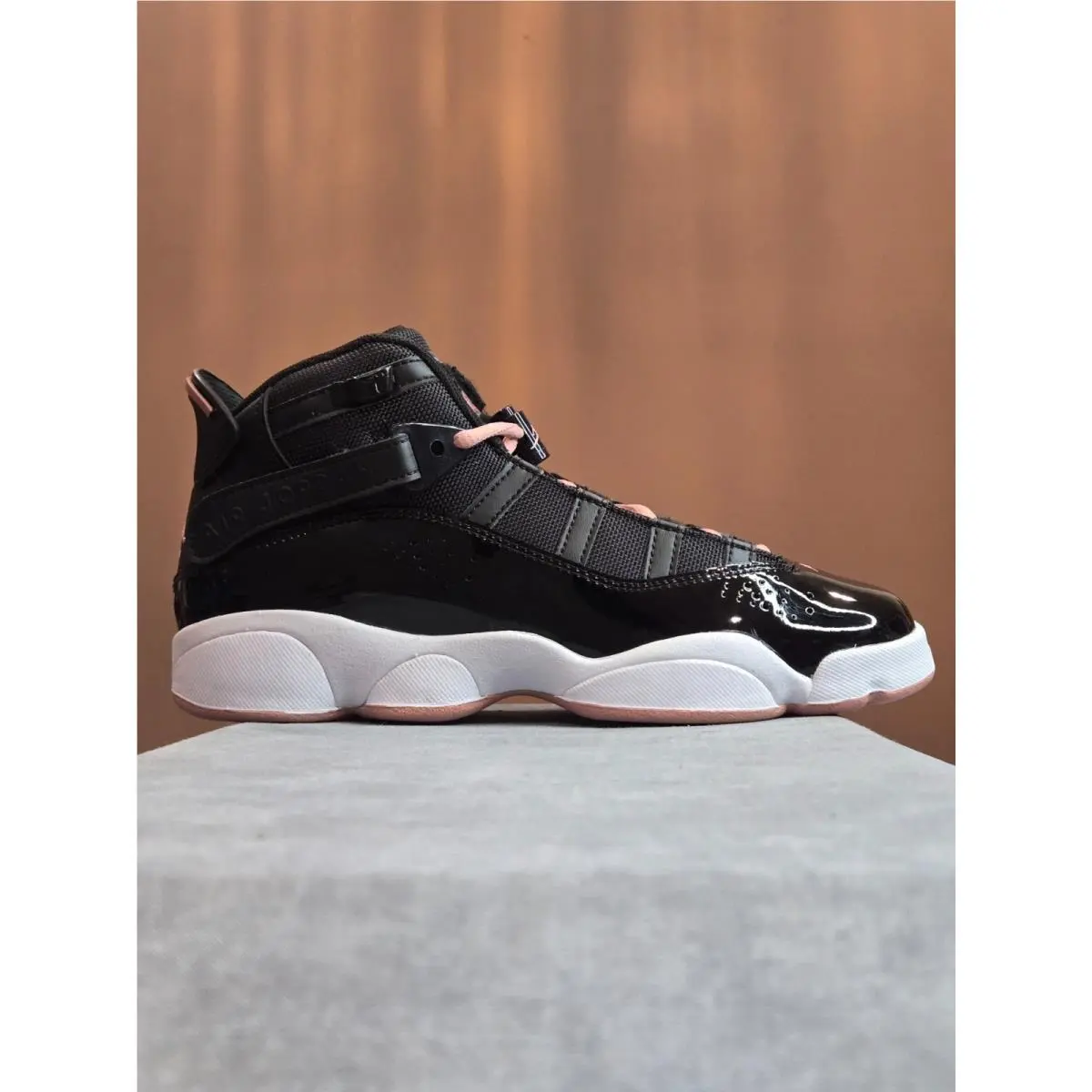 Nike Air Jordan 6 Rings Black Rust Pink White 323419-068 Size 6Y 7.5W