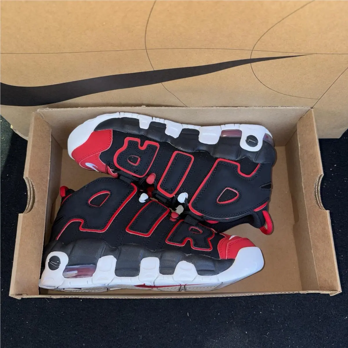 Nike shoes - Nike Air More Uptempo - Air More Uptempo - Black/University Red 5