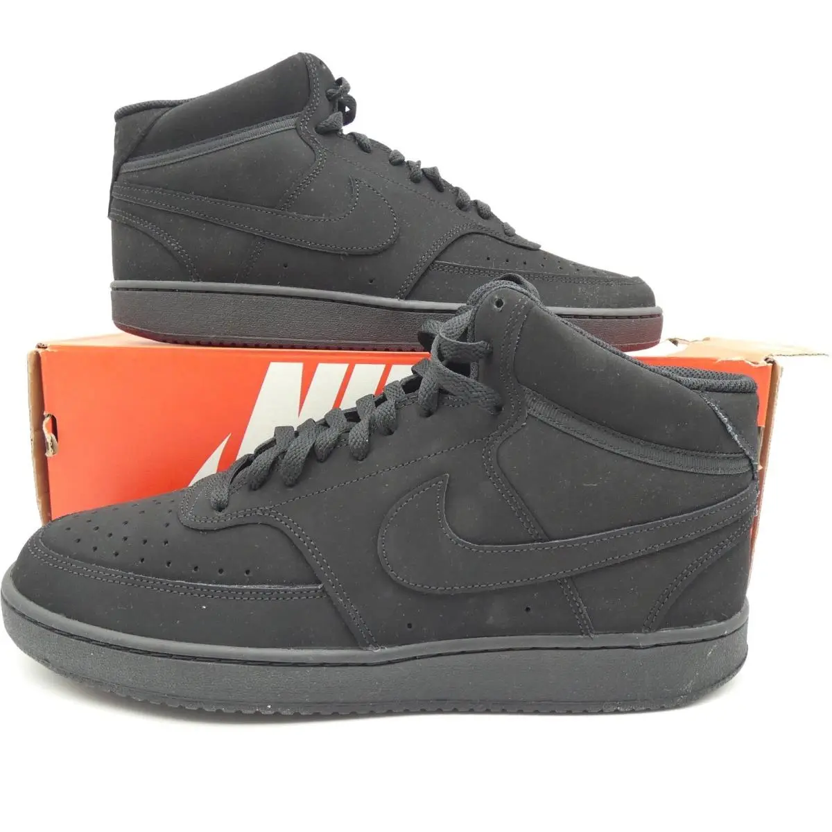 Nike Court Vision Mid Triple Black Mens Basketball Shoes CU6620-001 Size 11
