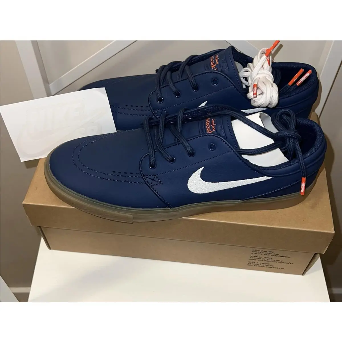 Nike shoes - Nike Stefan Janoski - Stefan Janoski - FJ1675-400 - Blue, Manufacturer: Navy/White/Navy/Gum Light Brown/Midnight Navy/Safety Orange 5