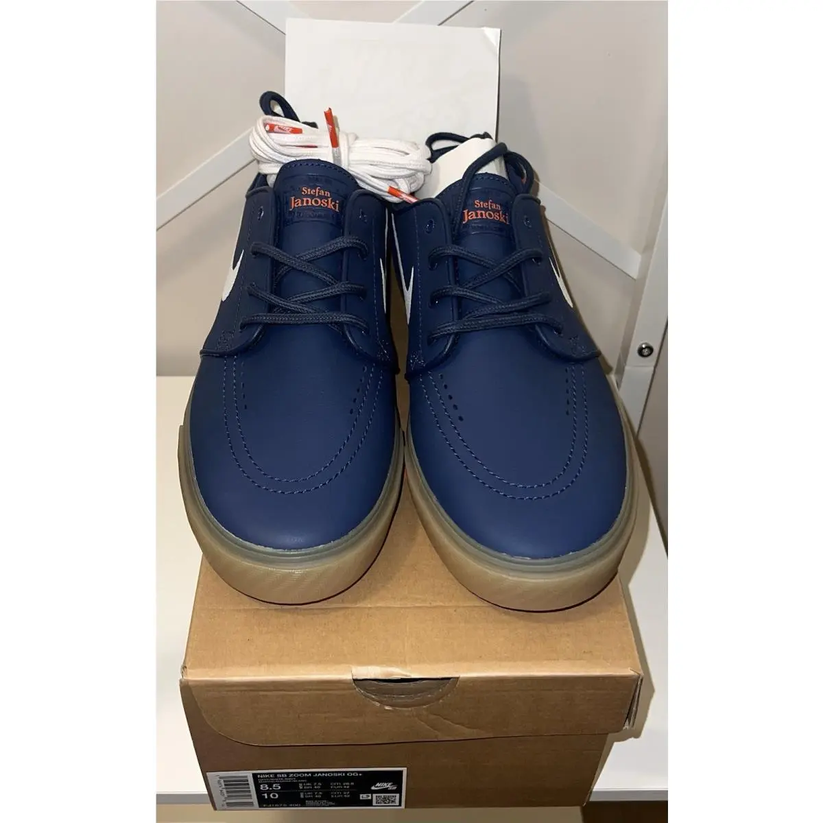 Nike shoes - Nike Stefan Janoski - Stefan Janoski - FJ1675-400 - Blue, Manufacturer: Navy/White/Navy/Gum Light Brown/Midnight Navy/Safety Orange 3