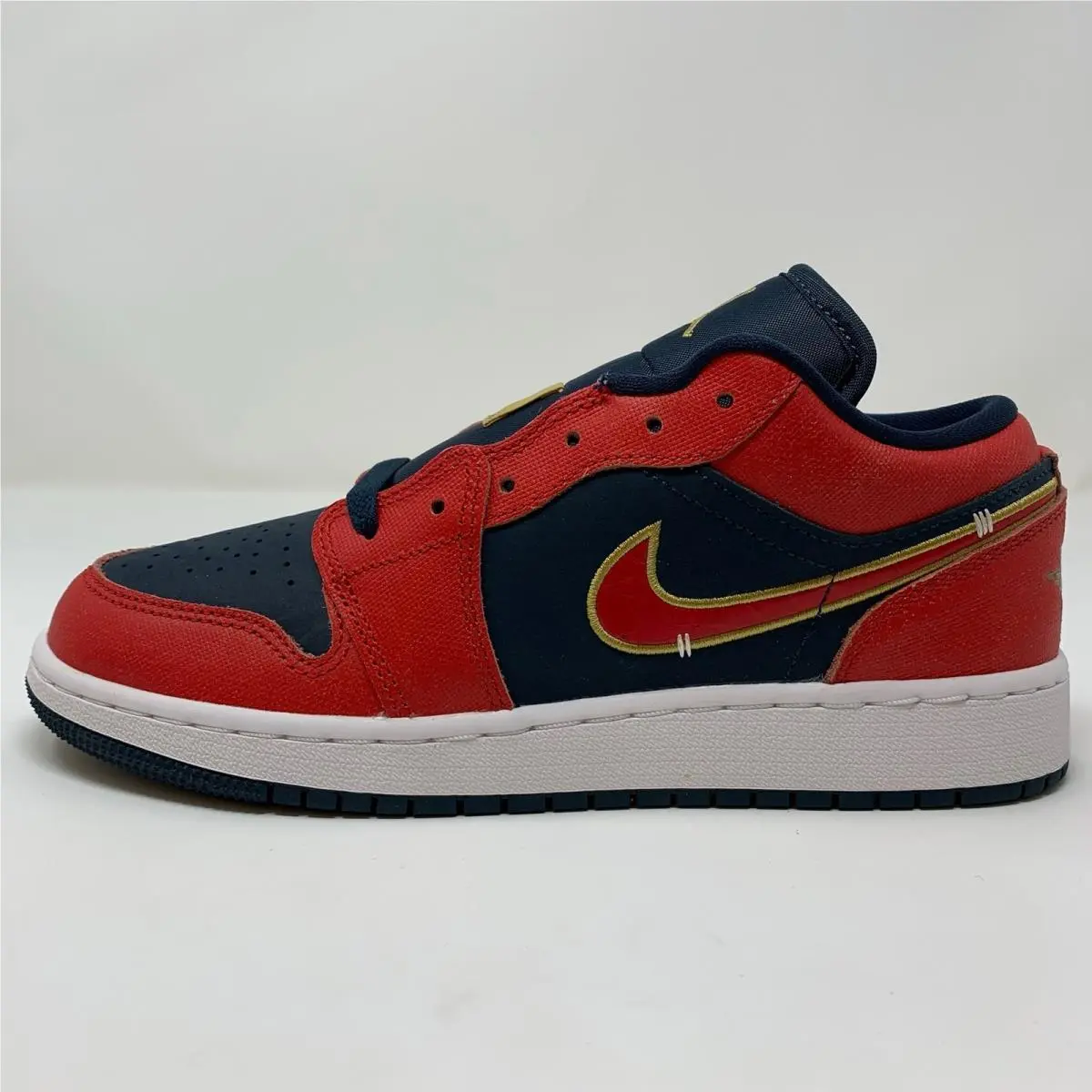 Kids Size 5.5Y Nike Air Jordan 1 Low SE GS “olympic” Armory Navy Red FQ7380-400
