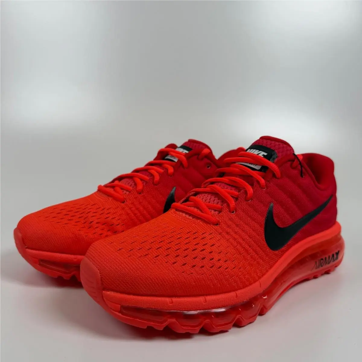 Nike Air Max 2017 Bright Crimson Black Running Shoes 849559-602 Mens Size 8.5