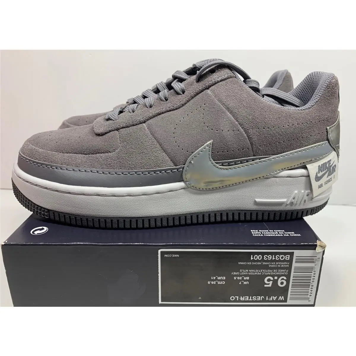 Nike Air Force 1 Jester Low Gunsmoke Gray Style BQ3163 001 Women`s Size 9.5