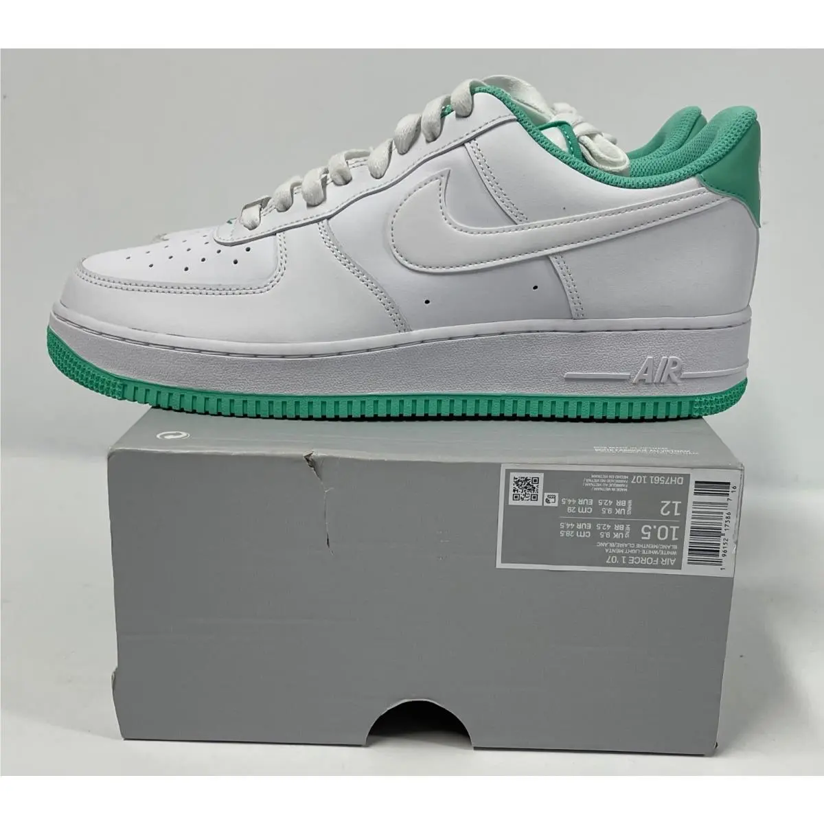 Nike Air Force 1 `07 White Light Menta DH7561 107 Size 13