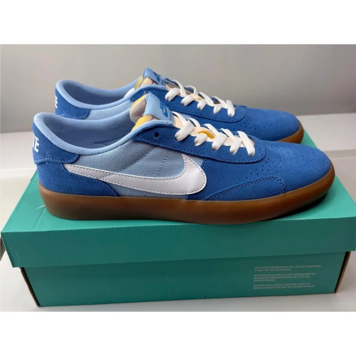 Nike SB Heritage Vulc Coast White Psychic Blue Sneakers Mens 9 Womens 10.5