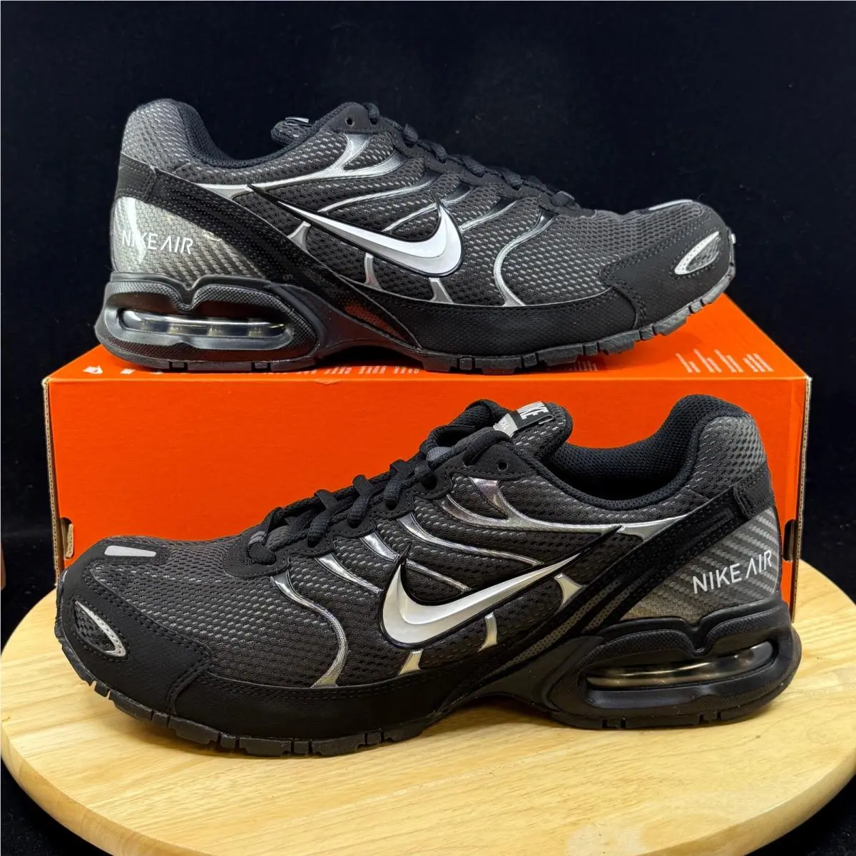 Nike Air Max Torch 4 Anthracite Metallic Silver Black 343846-002 Men`s Size 9