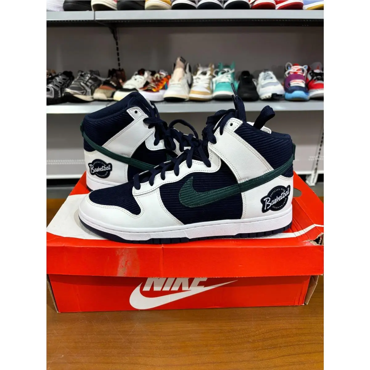 Nike Dunk High Sports Specialties White Navy Size 12 Ships Fast