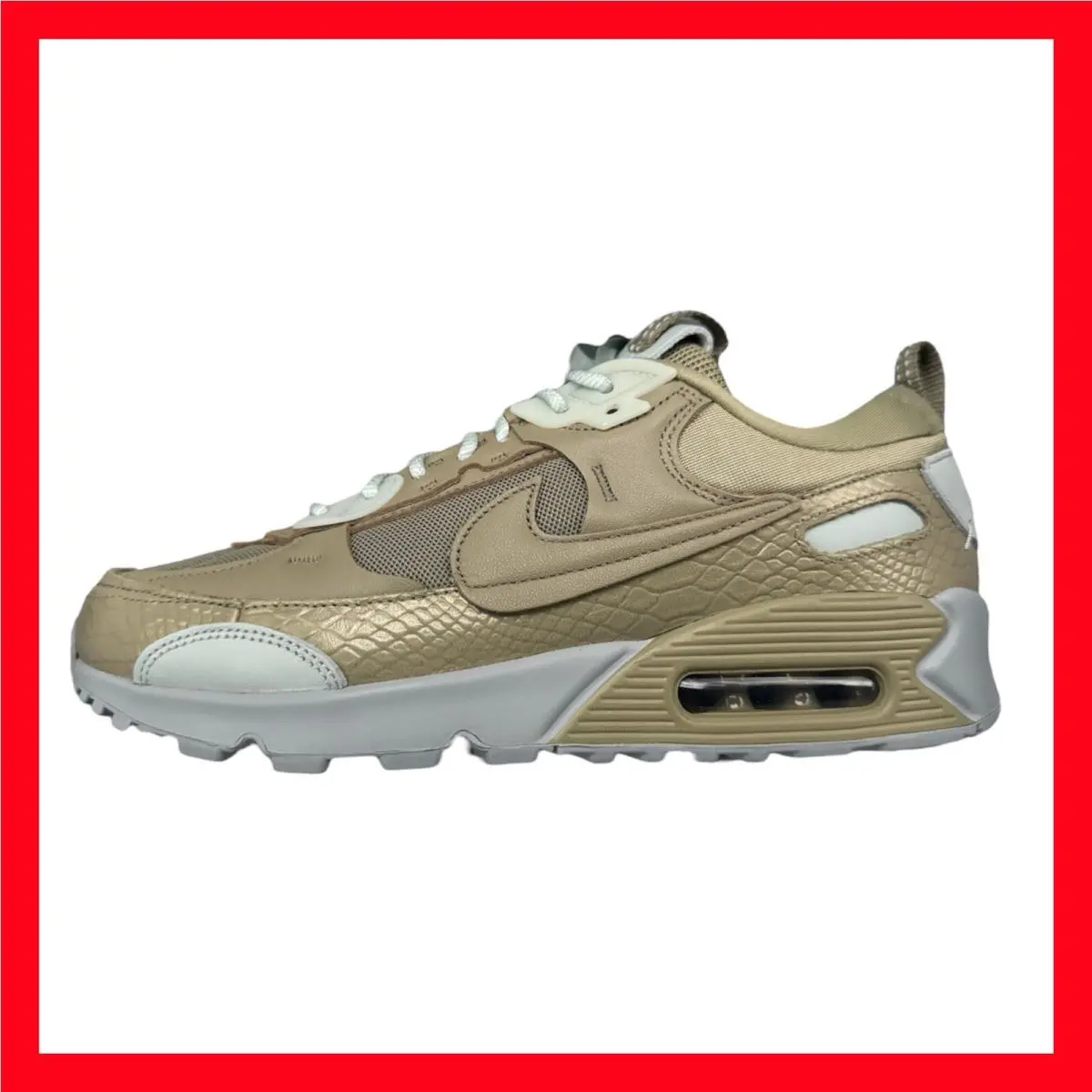 Nike Air Max 90 Futura ID Sneakers DX5047-900 Gator Skin Green Women`s Size 9.5