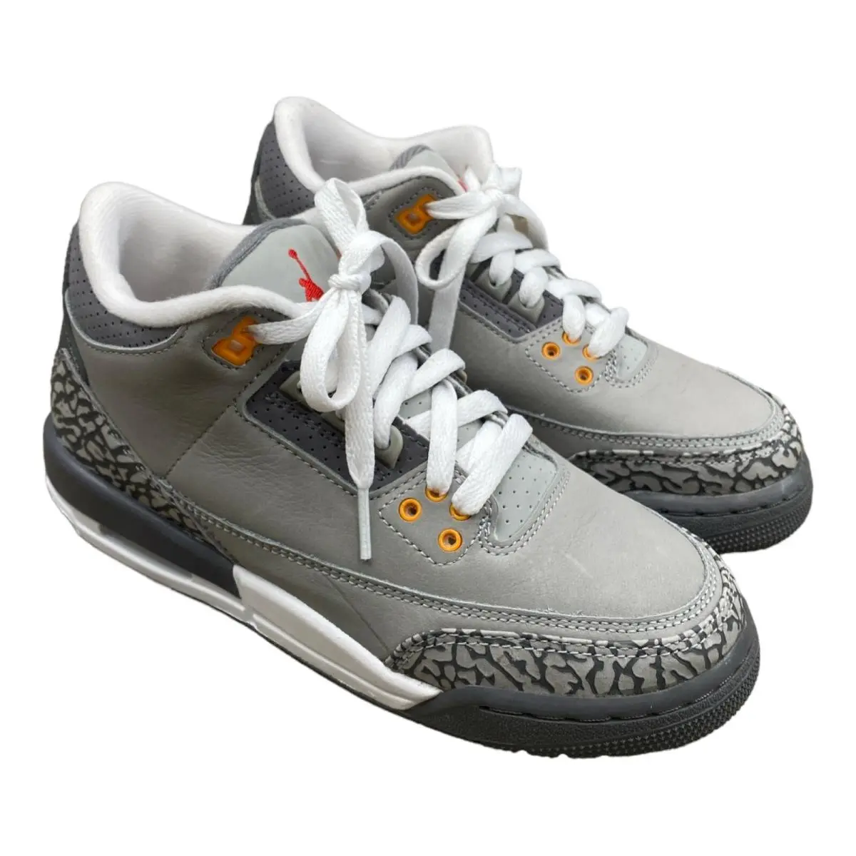 Nike Boy`s Grey Air Jordan 3 Retro 398614-012 Sneakers Size 4.5Y