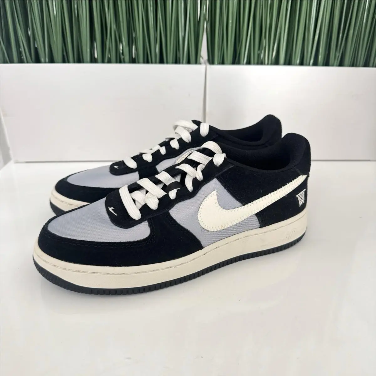Nike Air Force 1 GS Nby Black Sail Shoes 596728-025 Youth Size 5.5Y
