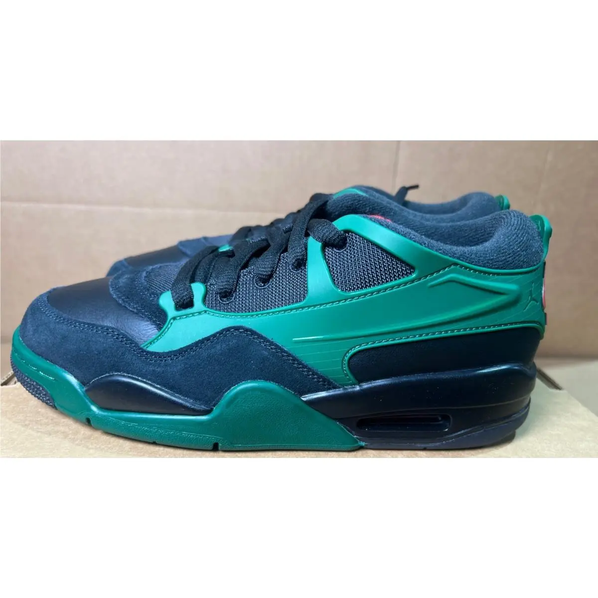 Kids Nike Air Jordan 4 Rm Black Green Varsity Red FQ7938-003 Sneaker Size 7Y