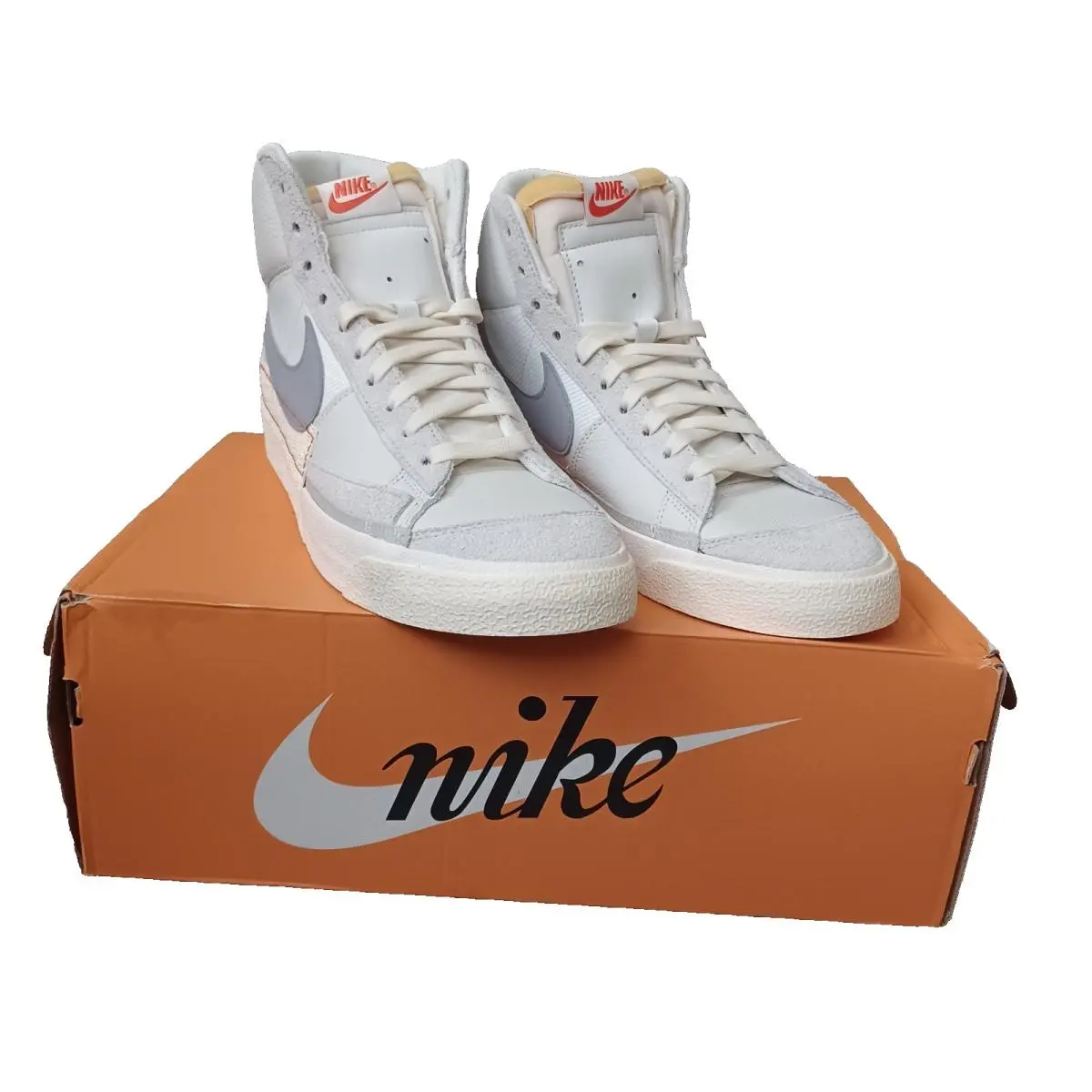 Nike Blazer Mid 77 Pro Club Remastered Mens 13 White Cement Gray DQ7673-104 - White