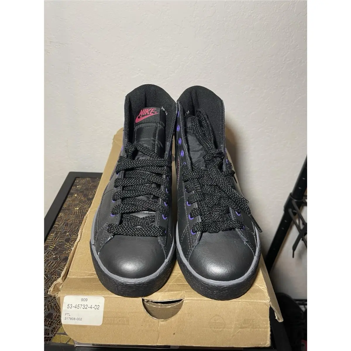 Nike shoes - Nike Blazer - Blazer - 317808-002 - Black/Black-Cl Grey-Varsity Purple 2