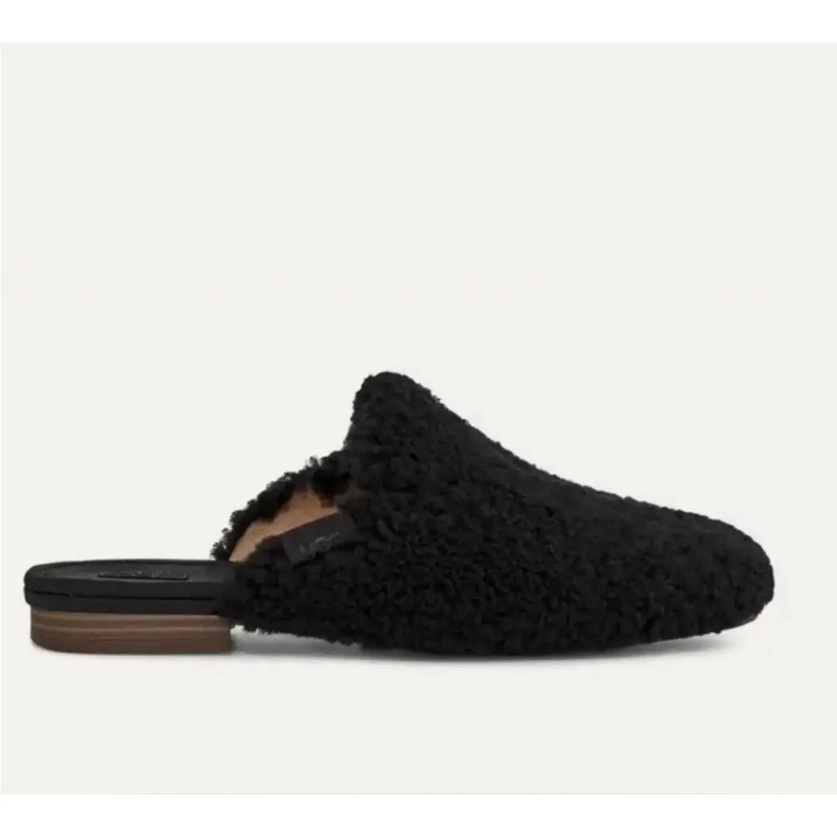 Ugg Womens Janaya Cozy Mule Shoes Black Sherpa Slide Size 8 M US
