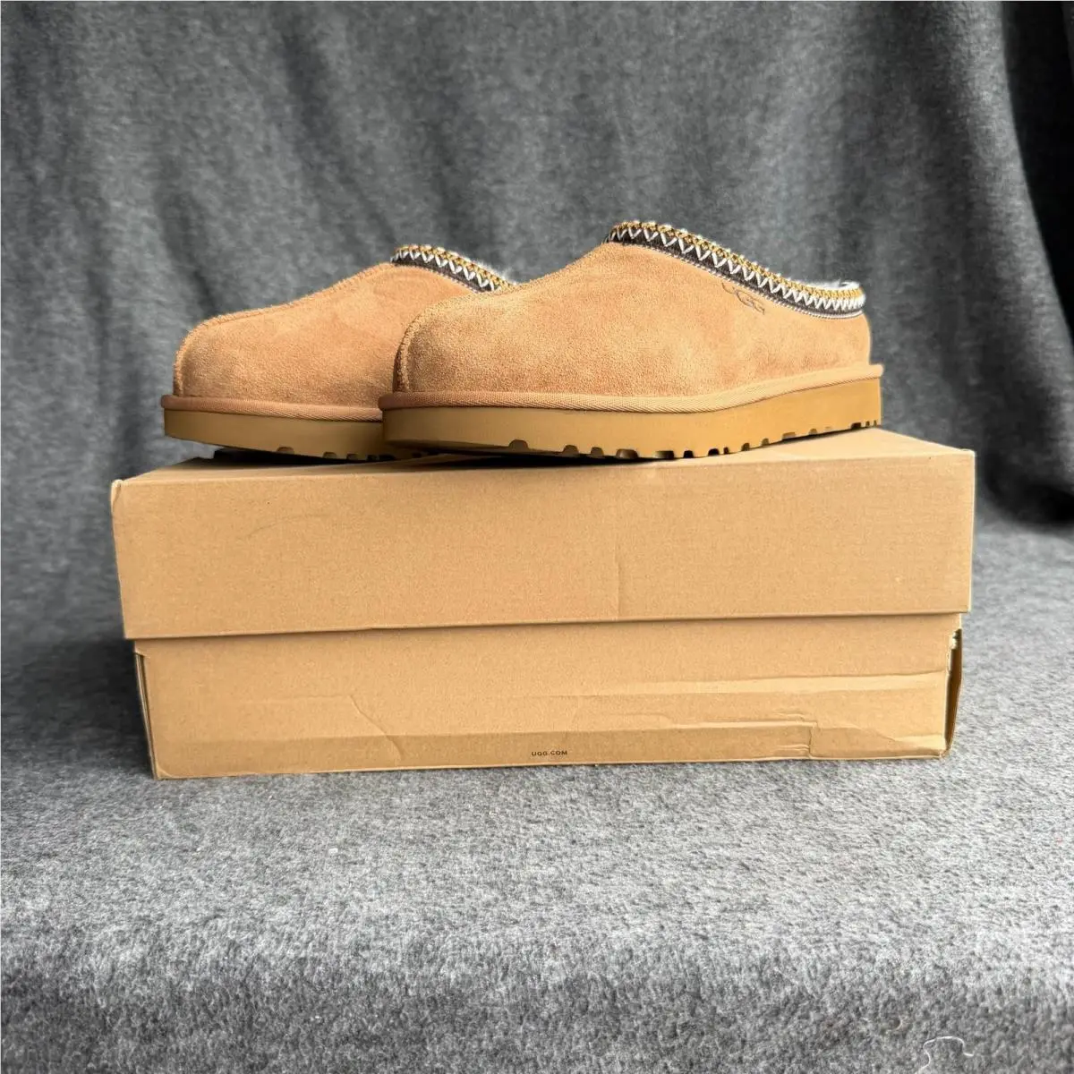 Ugg Tasman Clog Slippers Shoes Womens Size 11 Brown Suede Shearling Lined