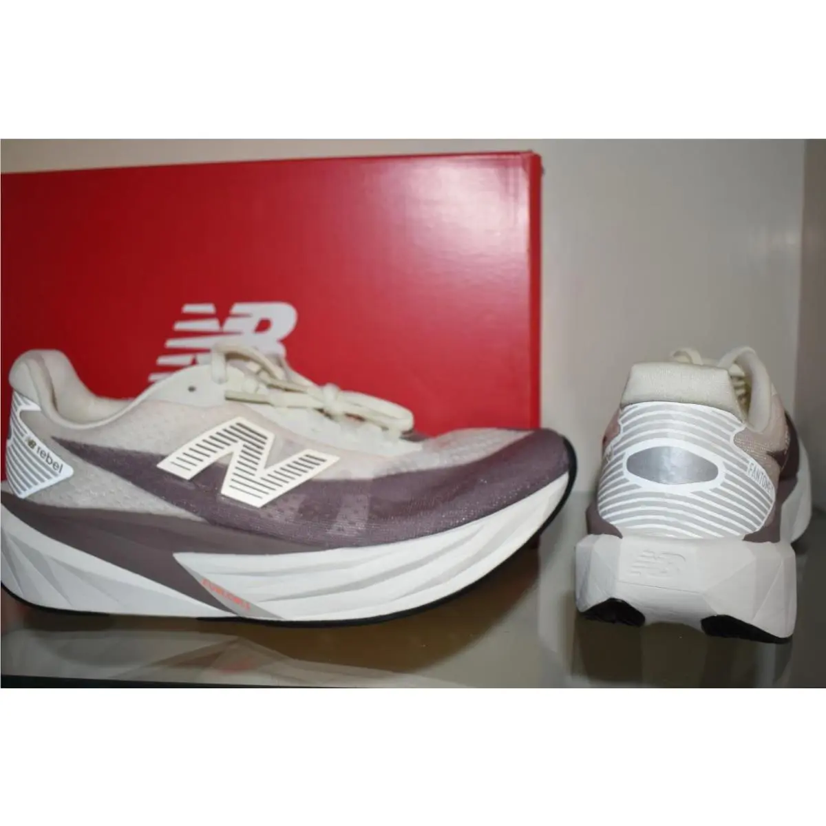 New Balance shoes - New Balance FuelCell Rebel V5 Running Shoes - WFCXLJ5 - Beige 2