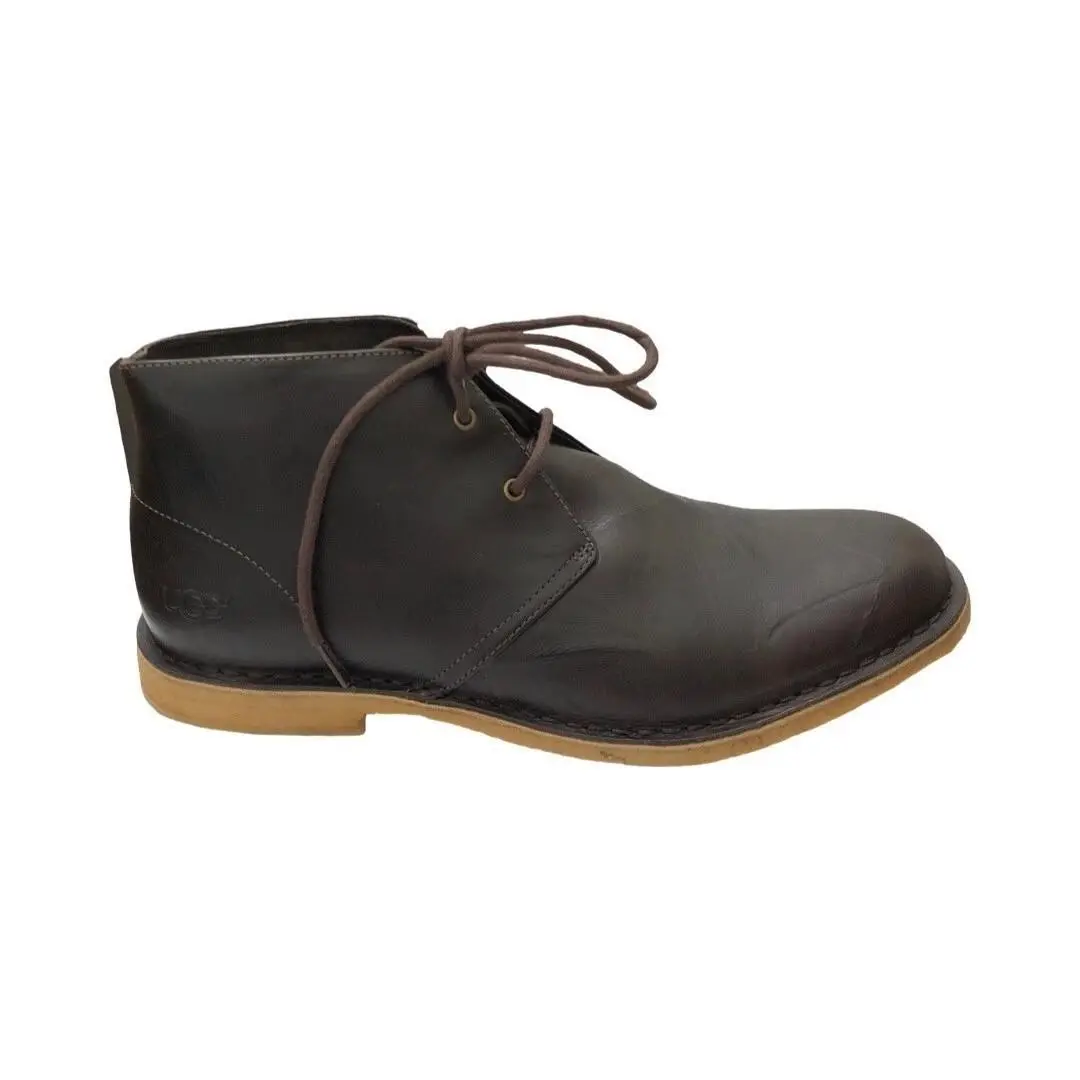 Ugg Men`s Leighton Leather Chocolate Brown Boots Shoes 3275 Size 13