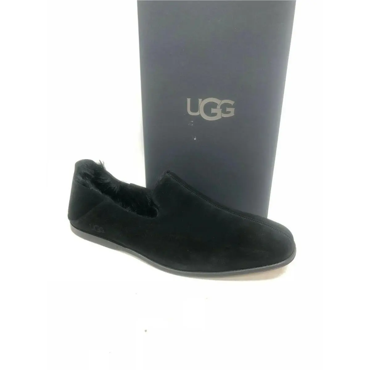 Ugg Men`s Chateau Slipper Black Suede Shoes 1106807 Toscana Slip On Size 9