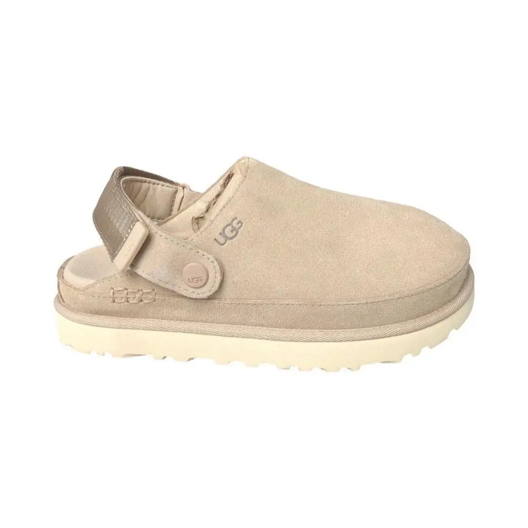 Ugg Women`s Goldenstar Clog Driftwood Suede Shoes Slides 1138252 Size 5