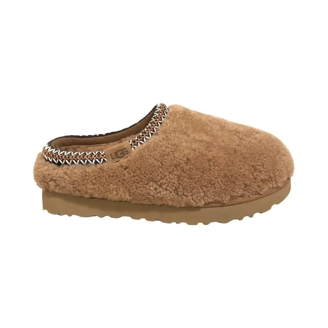 Ugg Women`s Maxi Curly Tasman Chestnut Slippers Shoes 1158356 Size 8