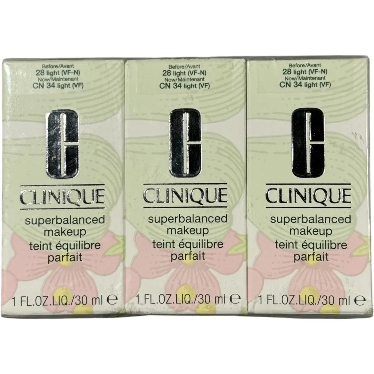 3 Ct  Superbalanced Makeup Foundation CN 34 Light 1 Oz Lot by Clinique