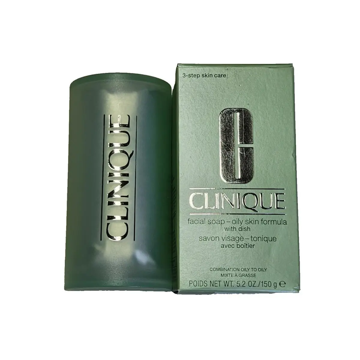Clinique Facial Soap Bar Oily Skin Formula with Dish 52 oz Usa