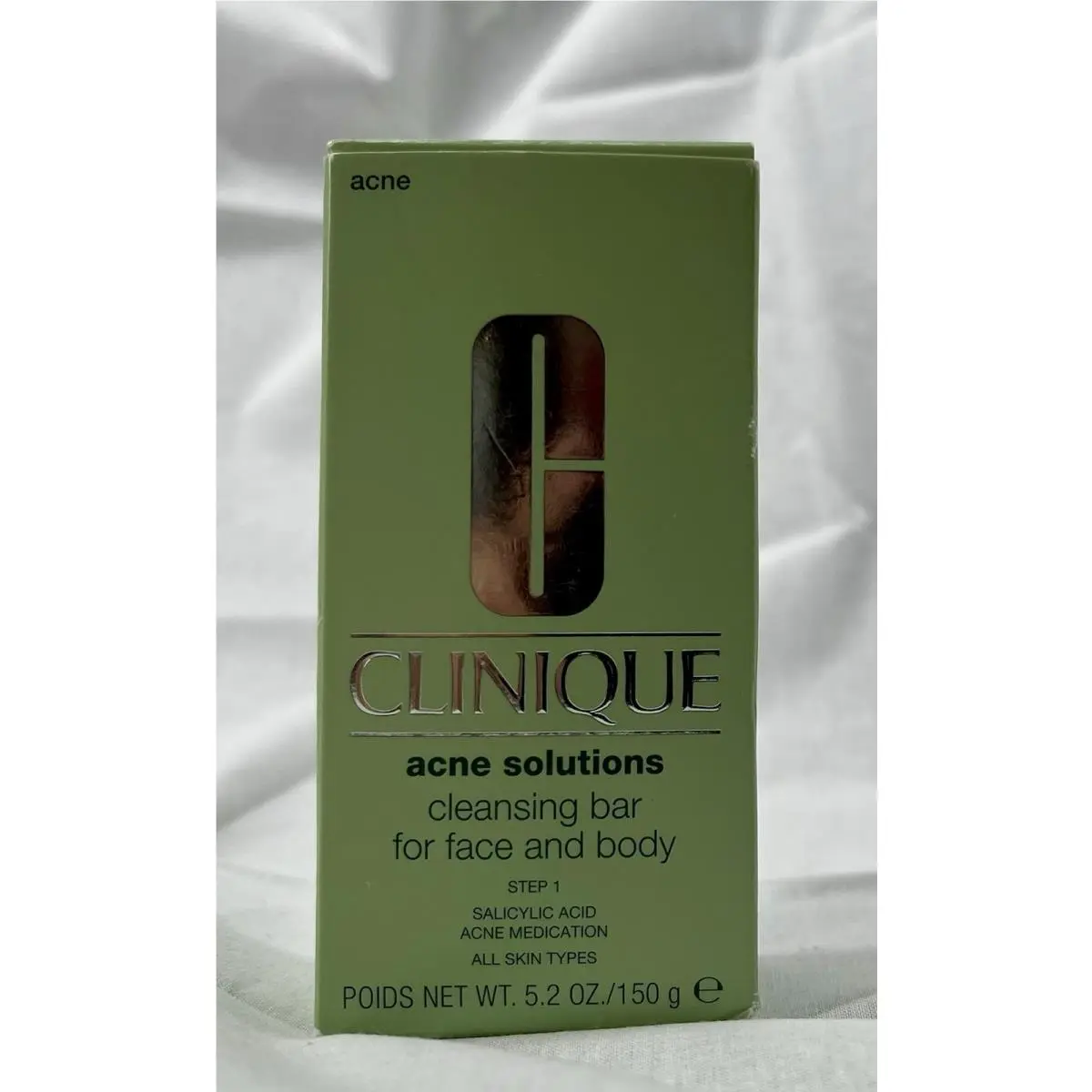 Clinique Acne Solutions Cleansing Bar For Face and Body 5.2oz/150gm Full Size