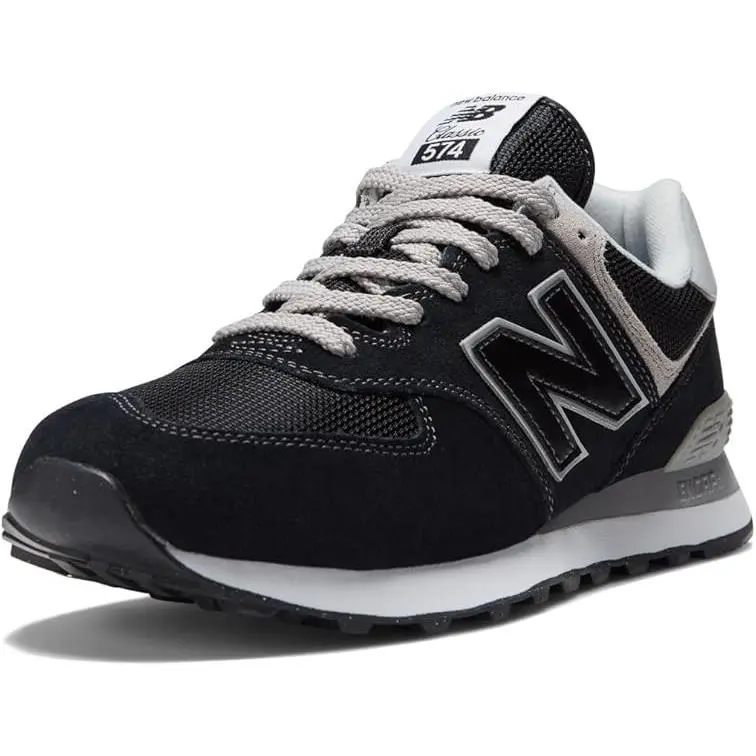 New Balance 574 Core Men`s Black White Sneakers Casual Shoes Size 12 US