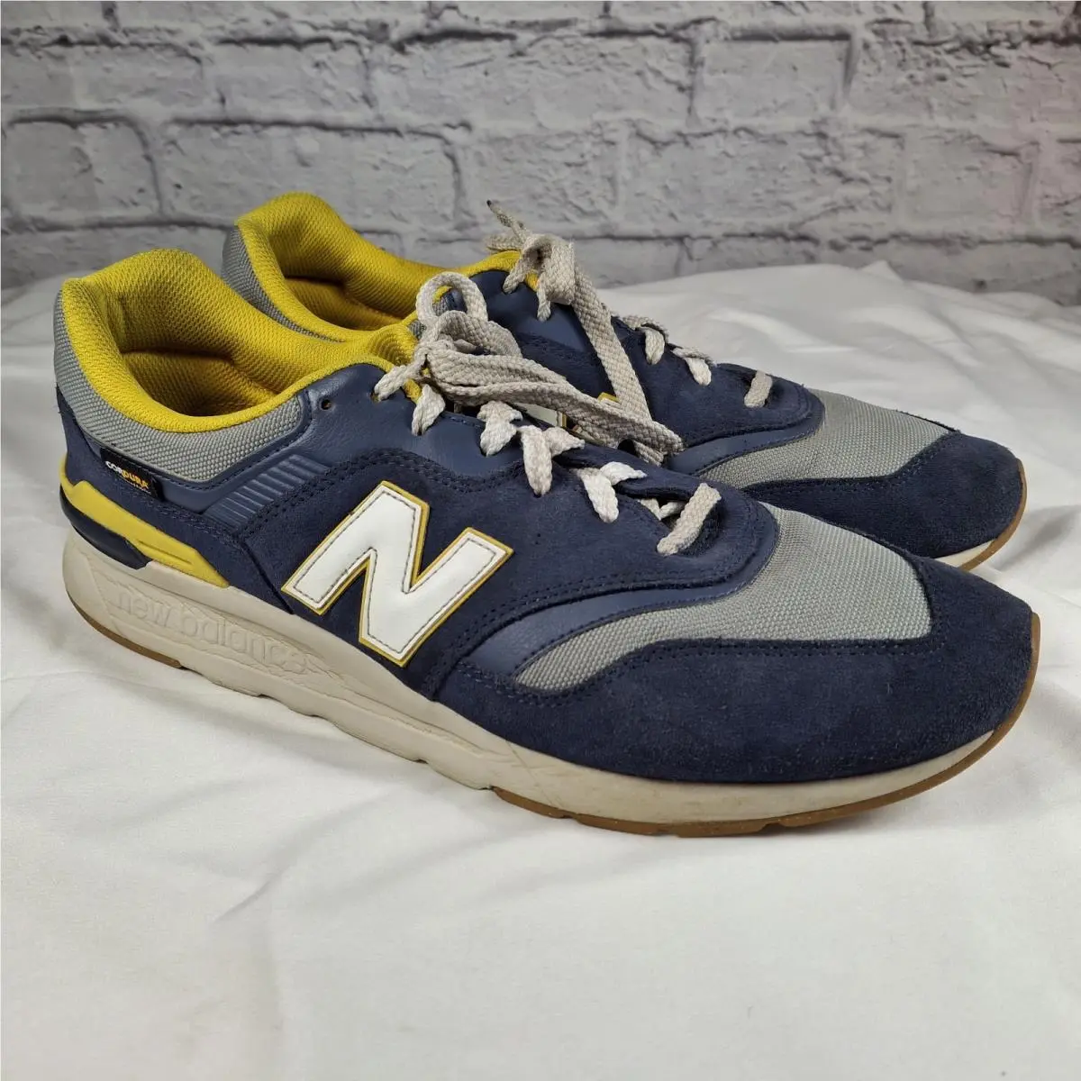 New Balance 997H Men`s Suede Mesh Size 14 Running Shoes Blue Yellow