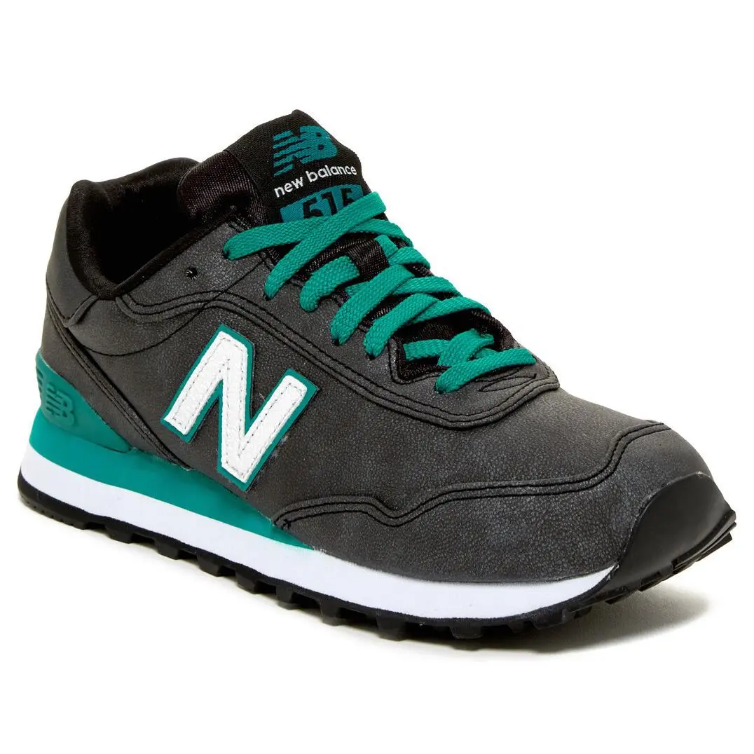 New Balance 515 Classic Sneaker Women`s Shoes WL515MBR Black Green Size 9