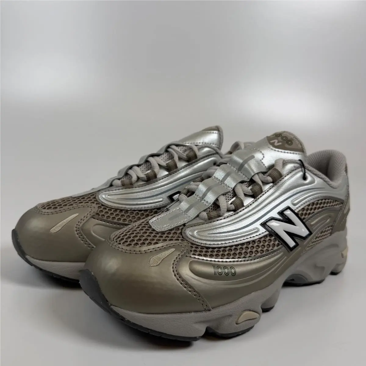 New Balance 1000 Brown Grey Metallic Silver GC1000NK Men Size 5.5 Sneaker Shoes