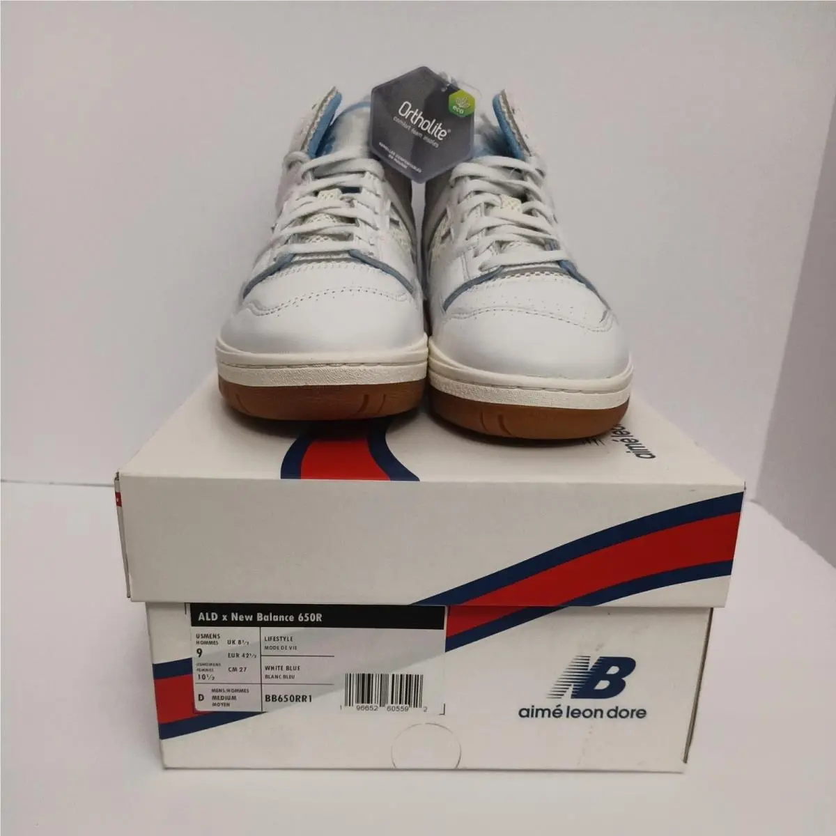 Size 9 - New Balance Aimé Leon Dore x 650R White Blue Haze Gum