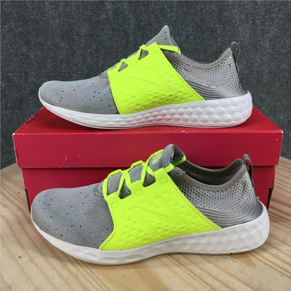 New Balance Shoes Youth 7 Fresh Foam Cruz Low Sneakers Kjcrzsyg Gray Green New