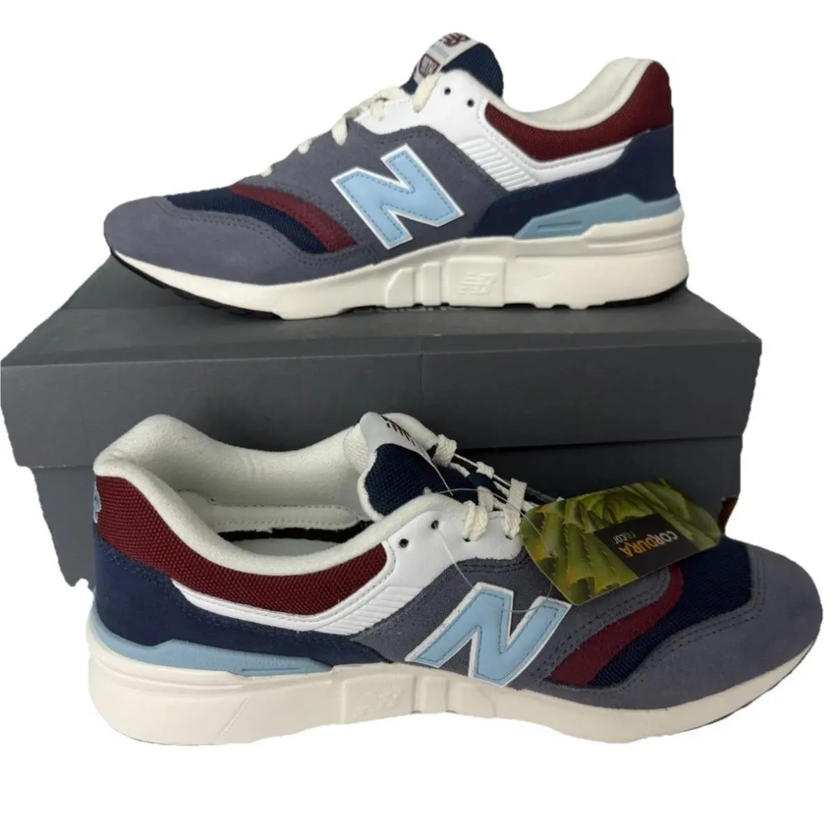 New Balance Men`s 997H Sneaker Grey Burgundy Blue Size 8.5 New