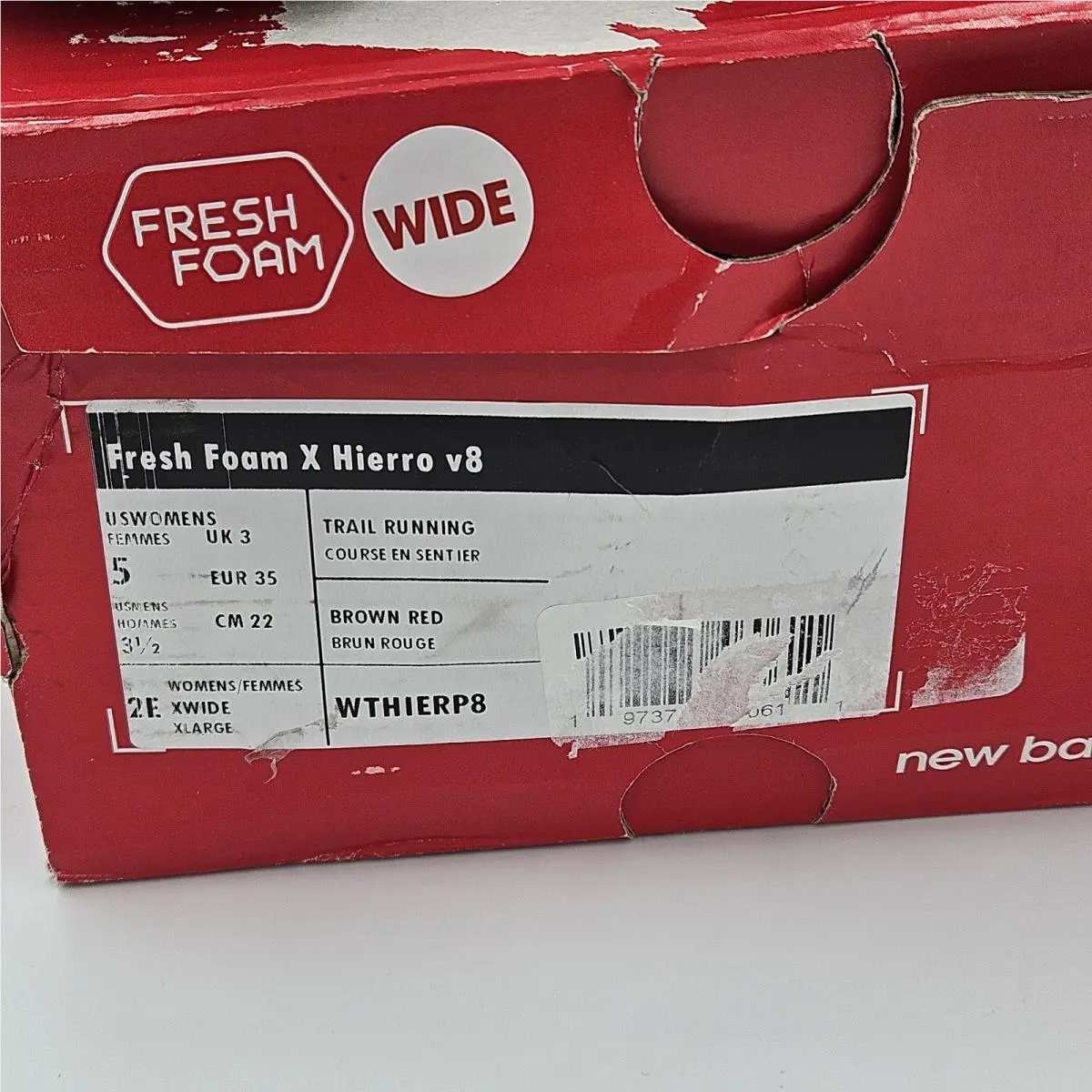 New Balance shoes - Fresh Foam X Hierro V8 D Wide - Wthierp8d - Brown Red 5
